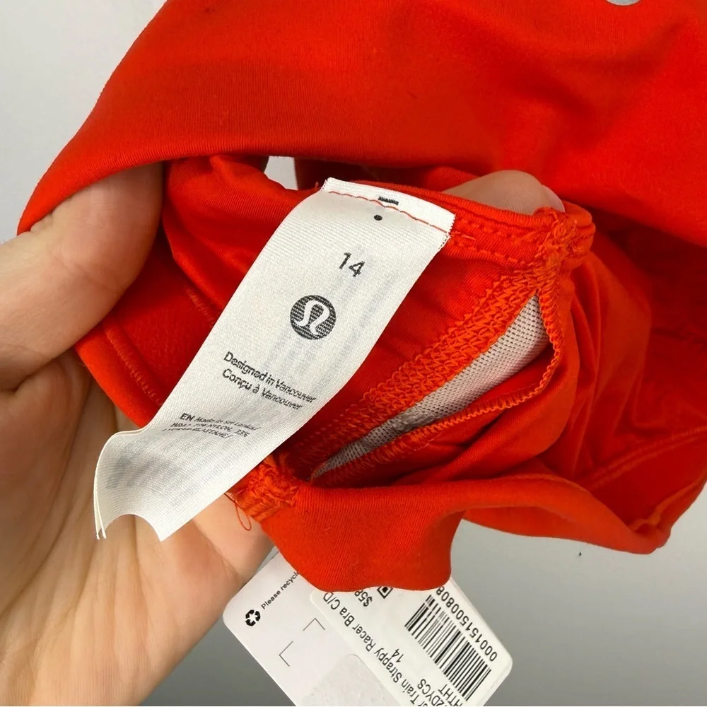 LULULEMON NWT Wunder Train Strappy Racer Hot Heat Bra C/D